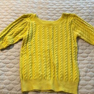 Vine & Love Sunny Yellow Cable Knit Sweater